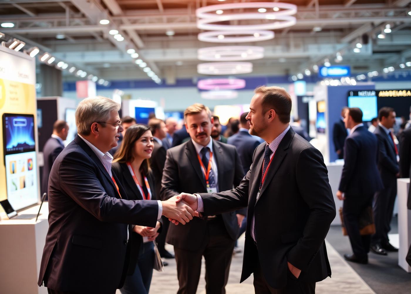 Business handshake and matchmaking discussion